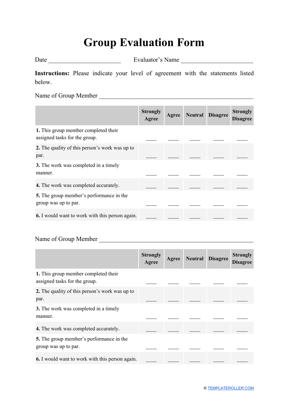 Group Evaluation Form Fill Out Sign Online And Download PDF Templateroller Group Evaluation Form Fill Out Sign Online And Download PDF Templateroller