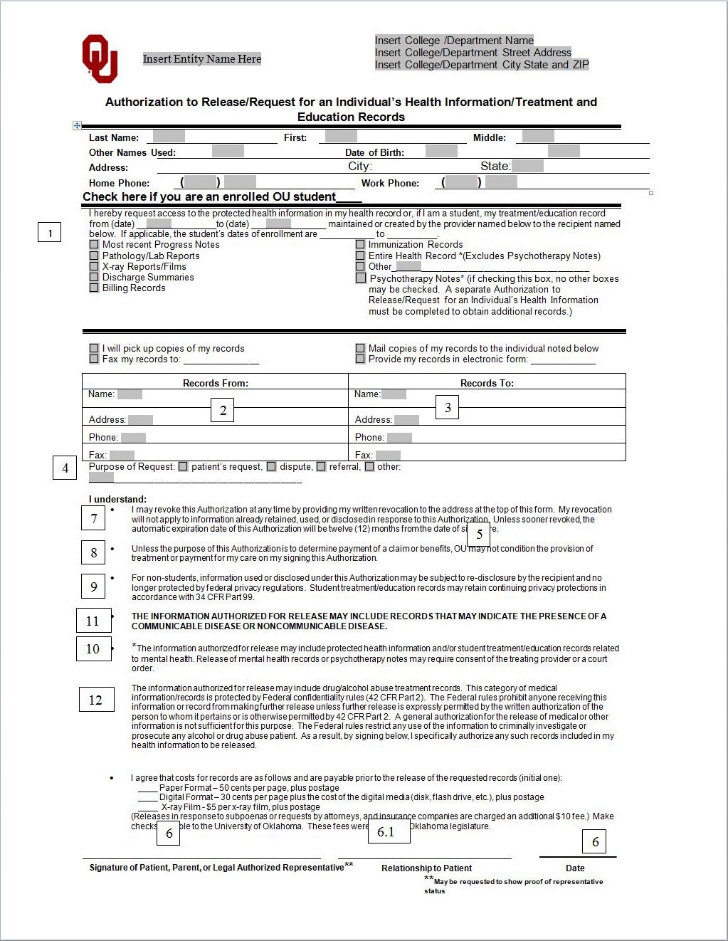 hipaa authorization form