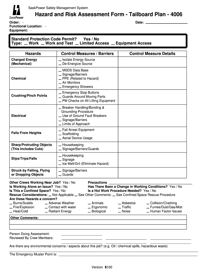 Hazard Assessment Form Fill Out Sign Online DocHub