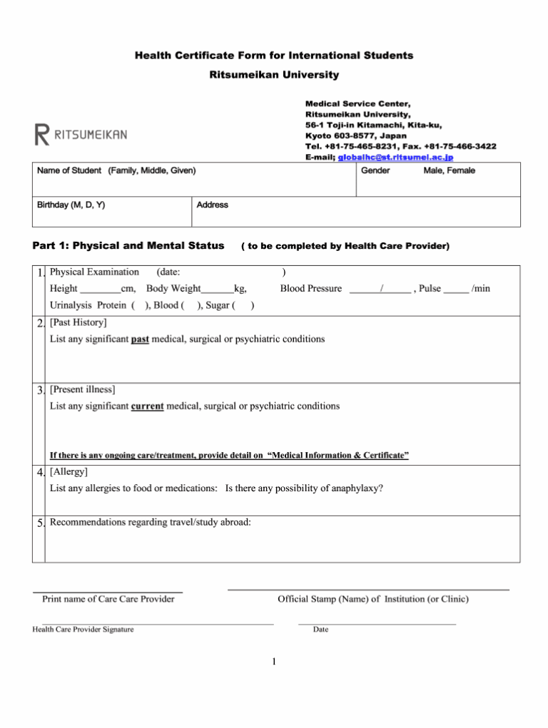 Health Certificate Fill Out Sign Online DocHub