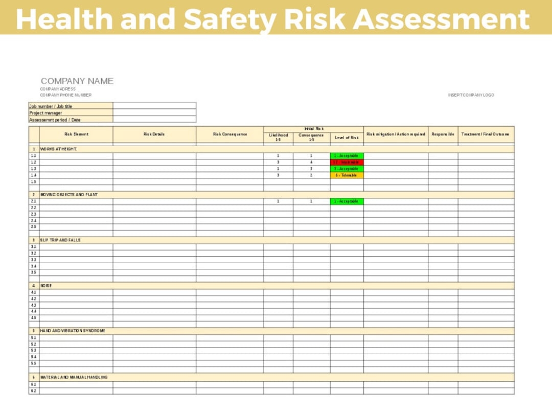 health risk assessment form