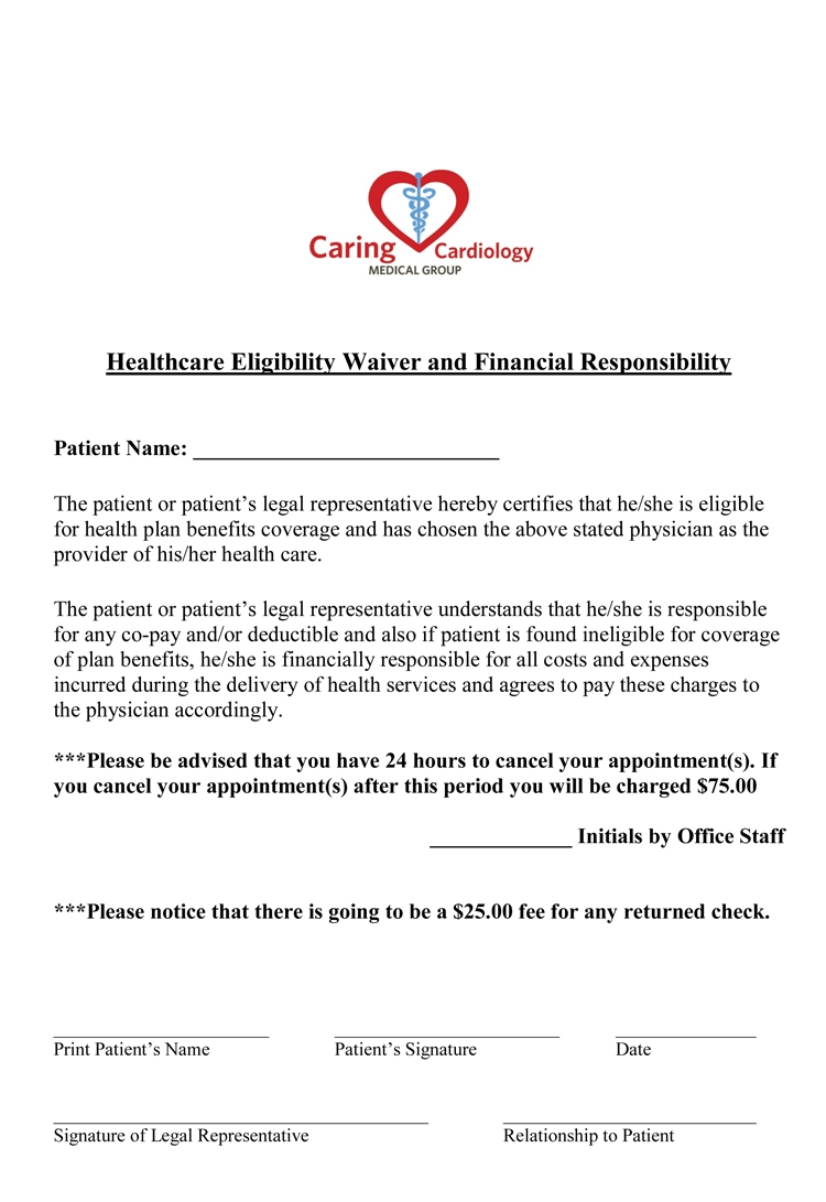 Healthcare Eligibility Waiver And Financial Responsibility