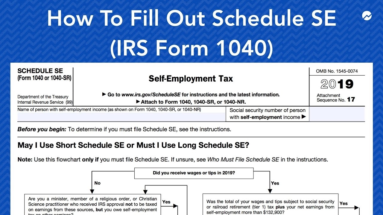 How To Fill Out Schedule SE IRS Form 1040 YouTube