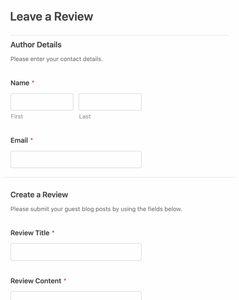 How To Make A User Review Form To Add To Your WordPress Website