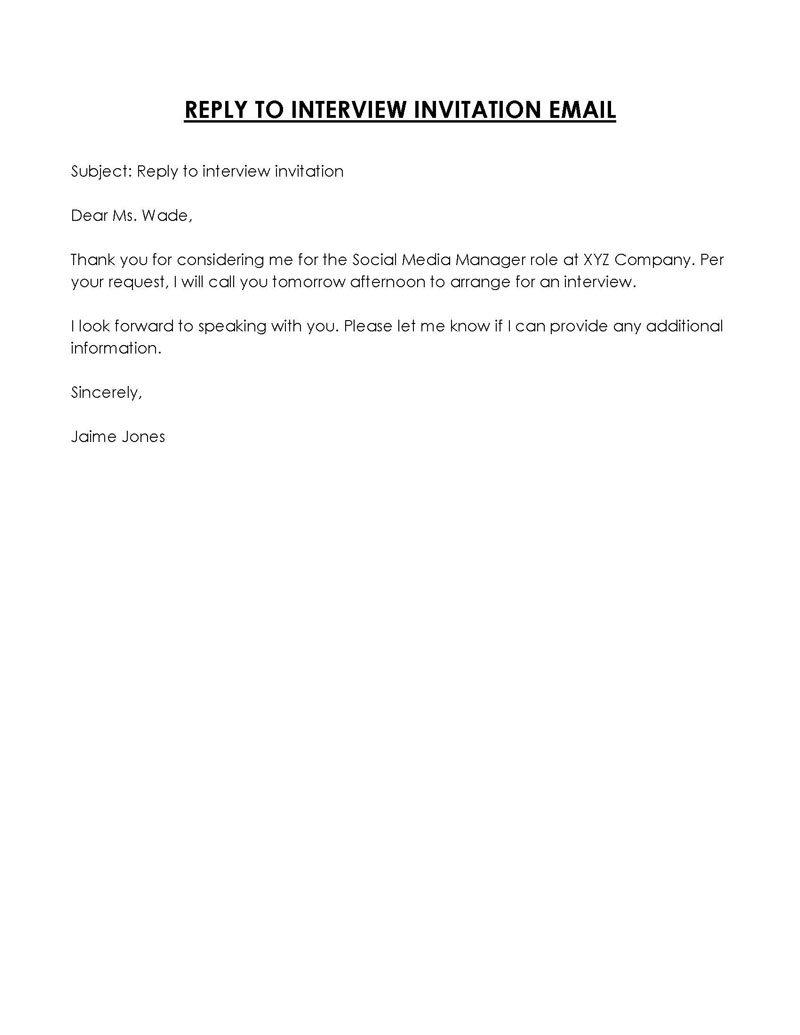 How To Reply To An Interview Invitation Email Samples 