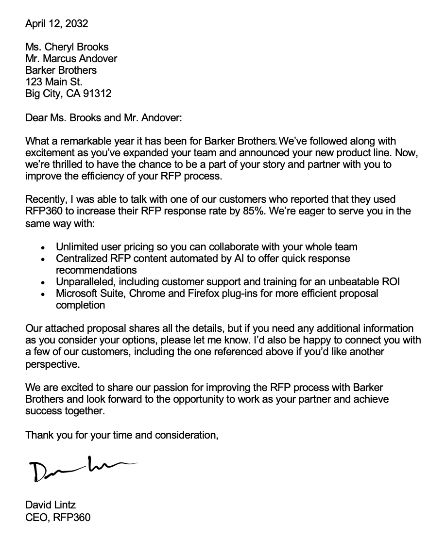 How To Write A Business Proposal Letter Template 