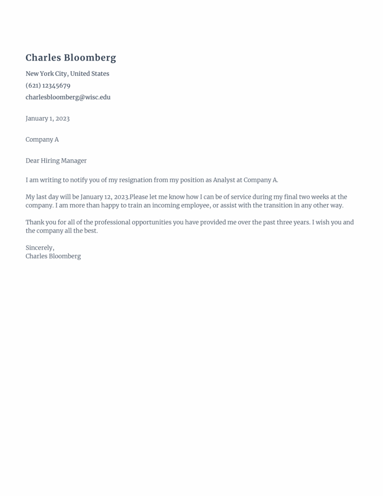 How To Write A Resignation Letter Examples For All Needs