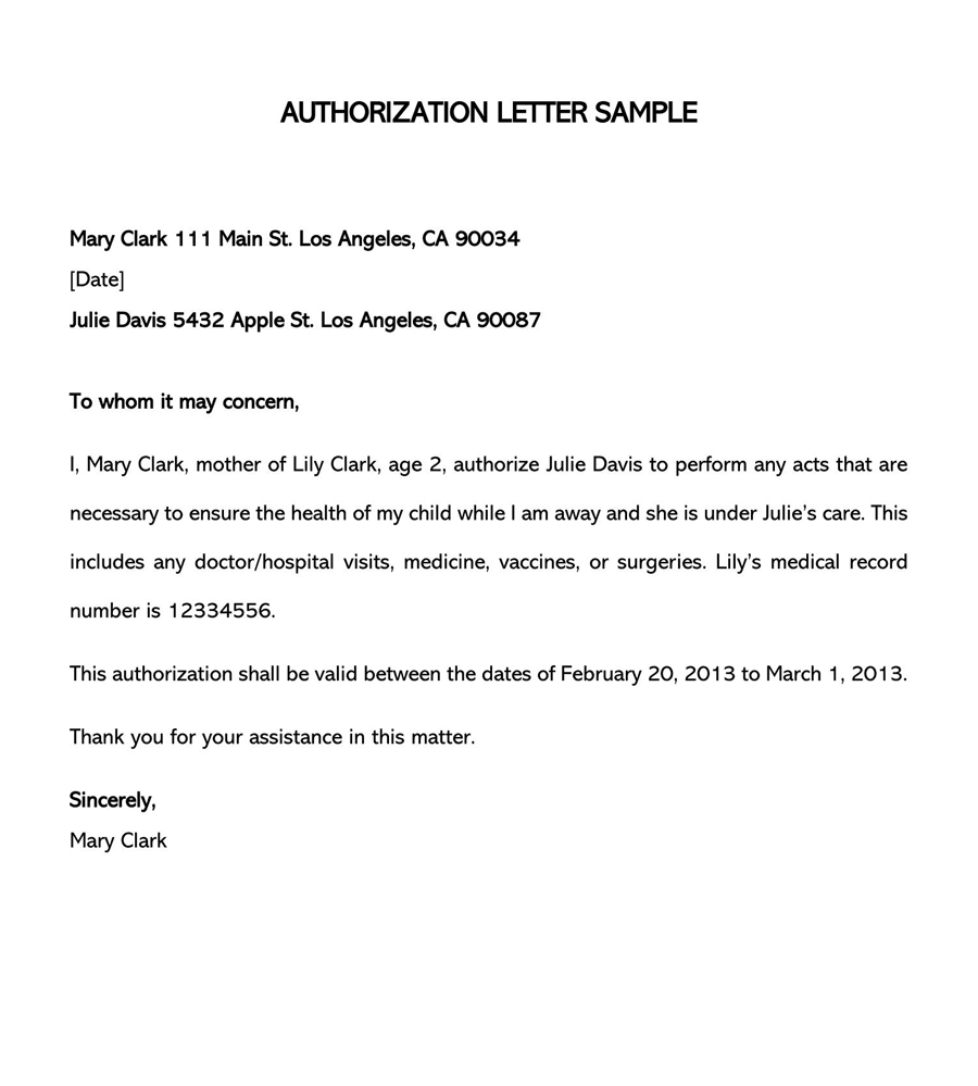 How To Write An Authorization Letter Format Samples 