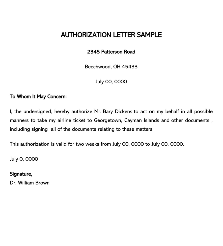 How To Write An Authorization Letter Format Samples 