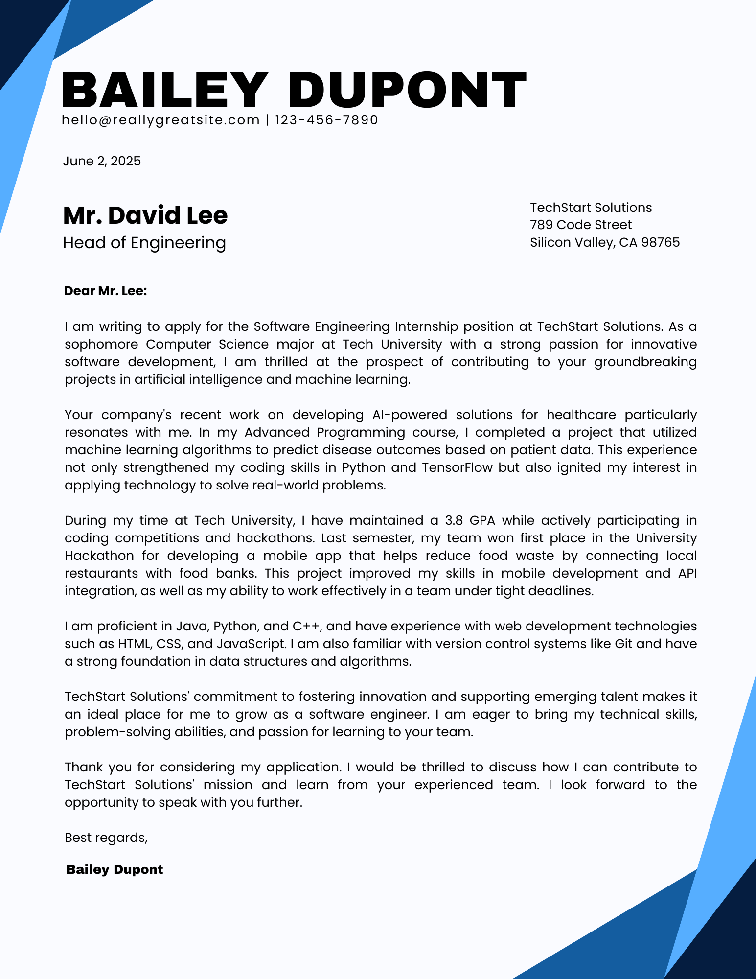 How To Write An Internship Cover Letter Tips And Examples Listening