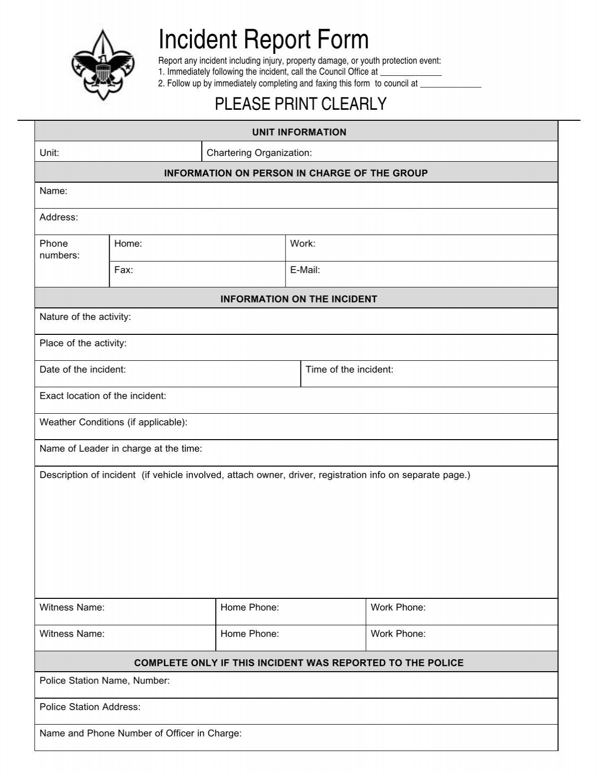 incident report form