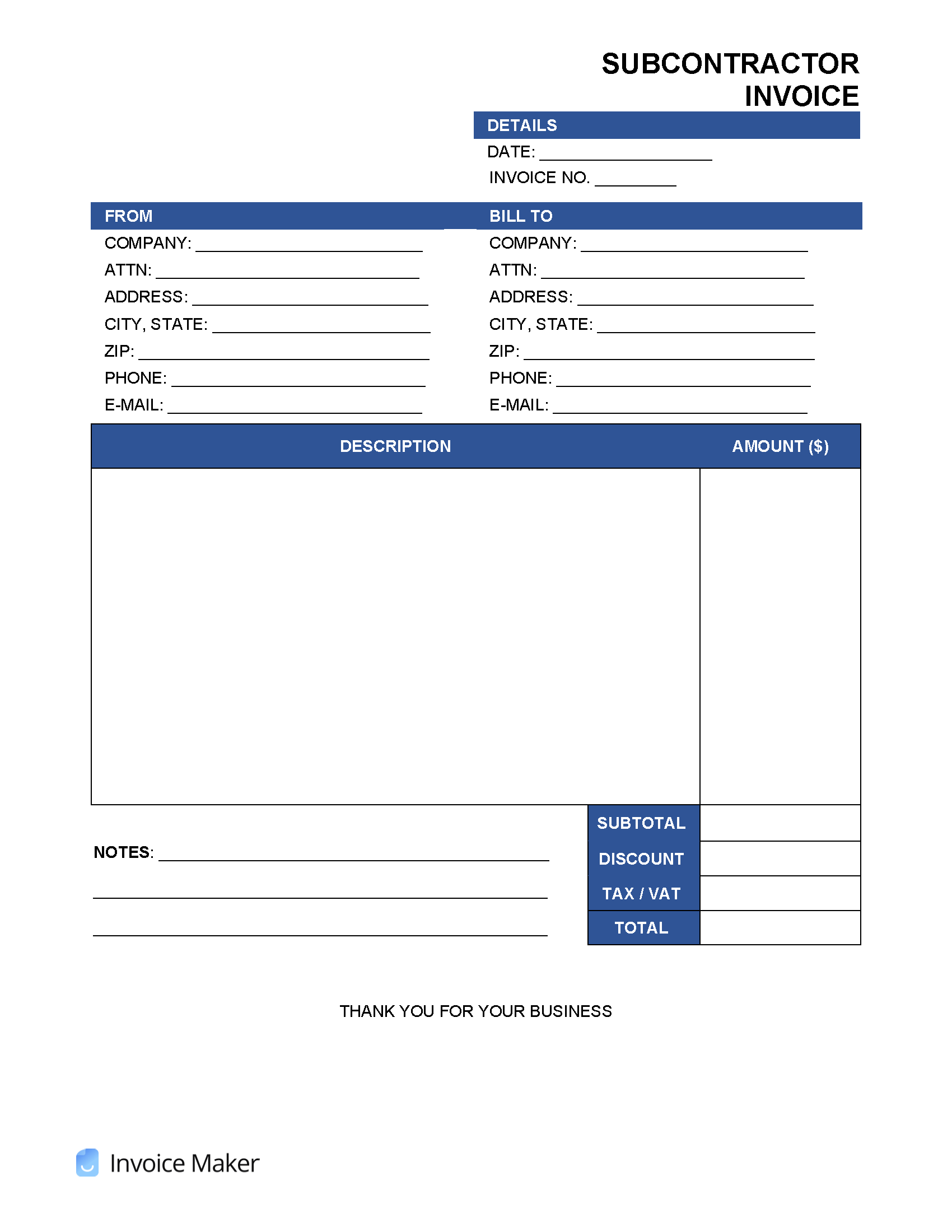 Independent Contractor 1099 Invoice Template Invoice Maker