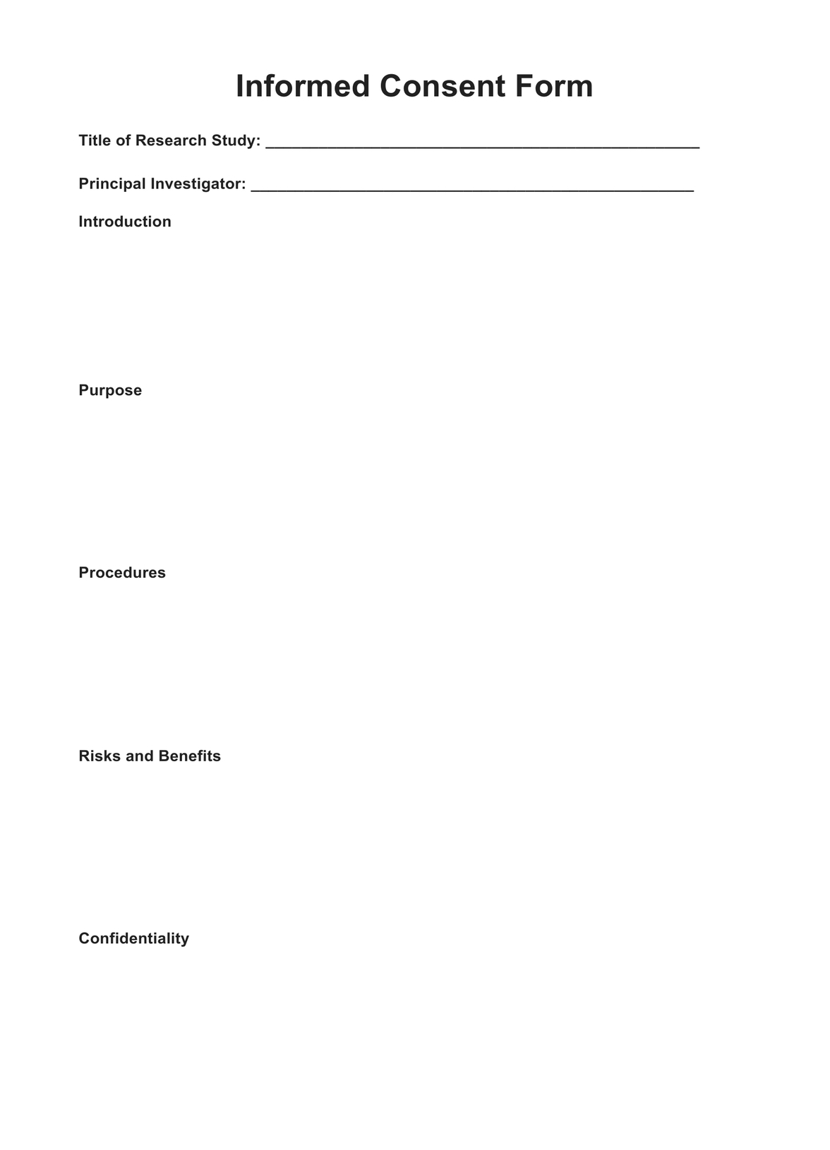 Informed Consent Form Example Free PDF Download