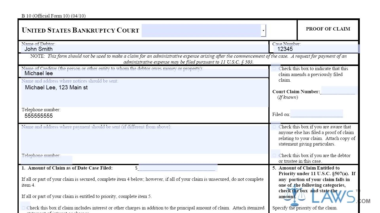 Instruction To Fill Proof Of Claim Form YouTube Instruction To Fill Proof Of Claim Form YouTube