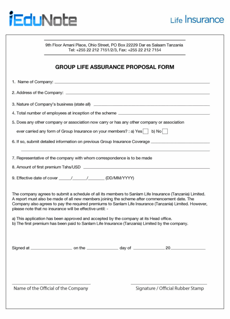 Insurance Proposal Form Format Importance Elements Explained 