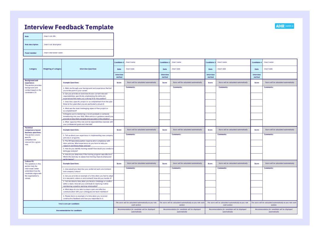 Interview Feedback Examples How To FREE Template AIHR