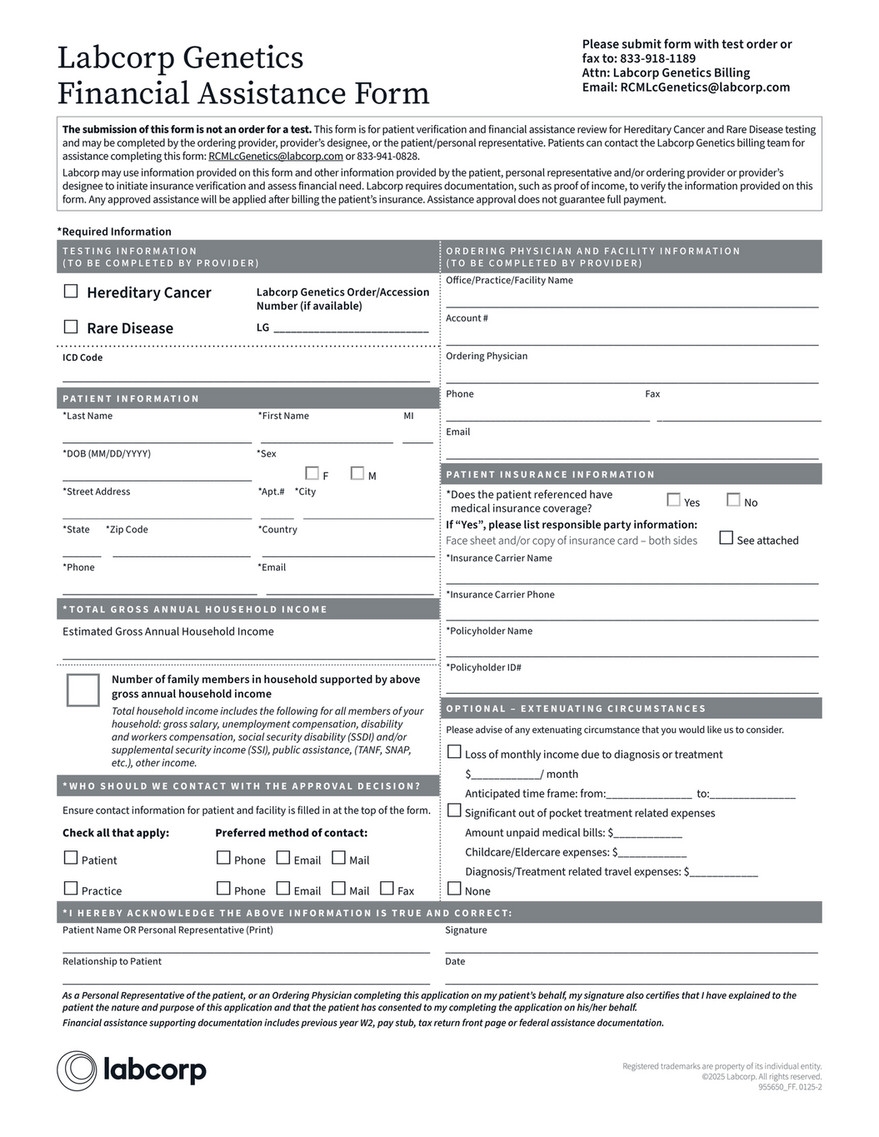 financial assistance form
