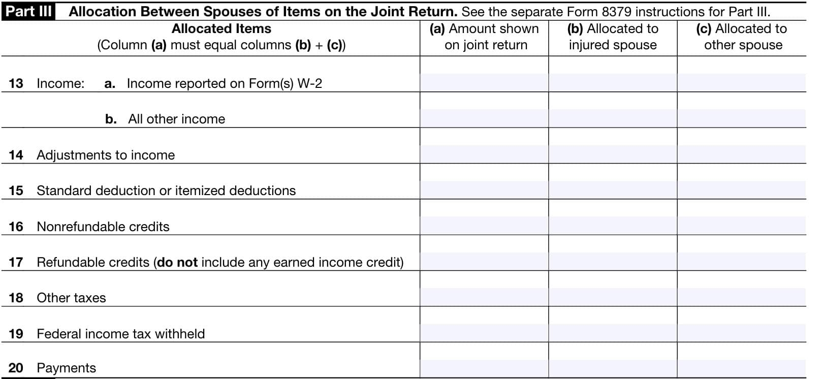 IRS Form 8379 Instructions