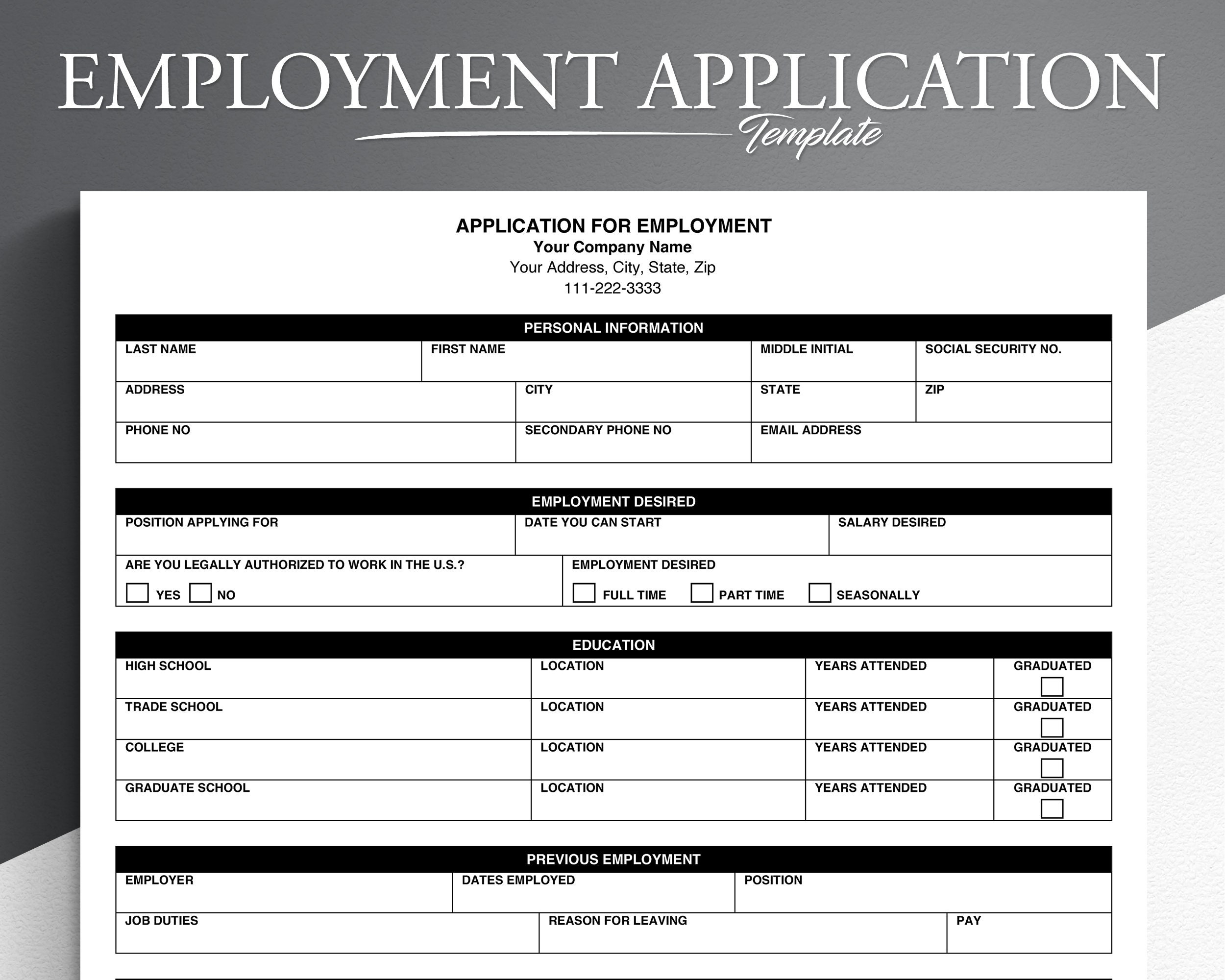 Job Application Pdf google Docs microsoft Word Employee Worksheets Library