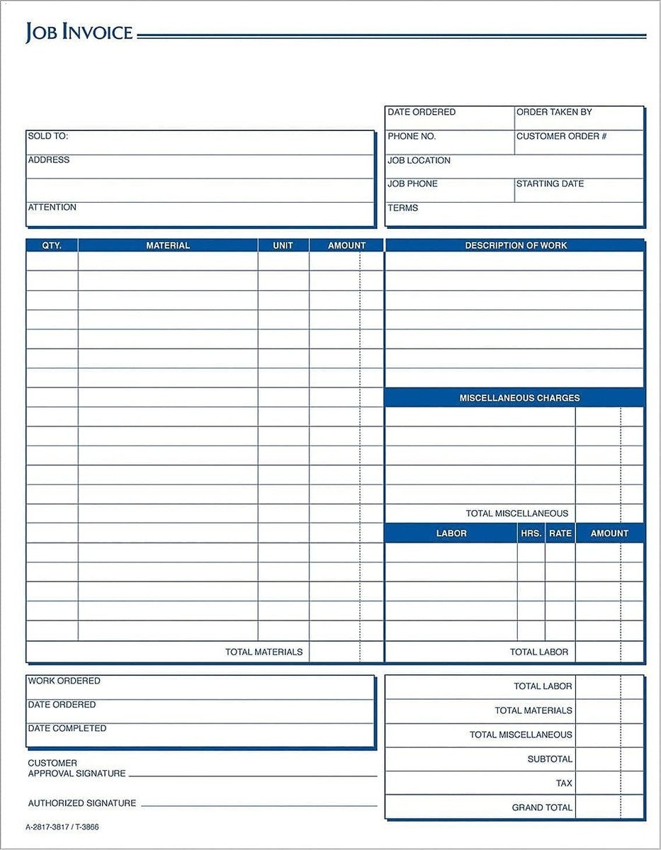 job invoice form