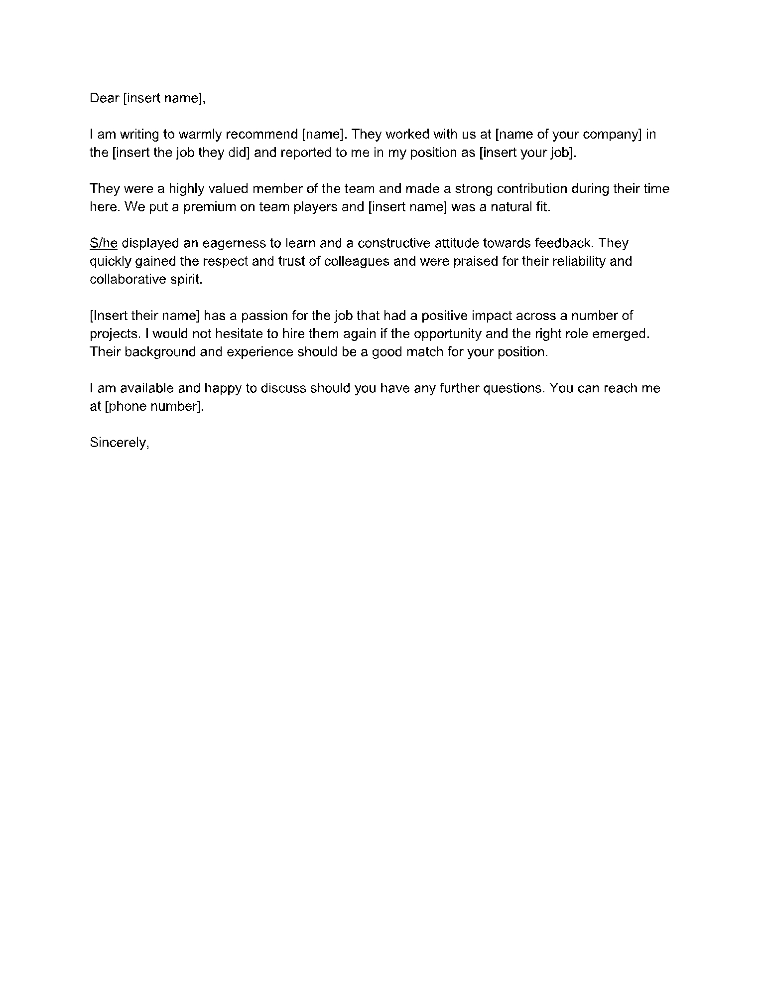 Job Recommendation Letter Sample 2021 Updated CocoSign