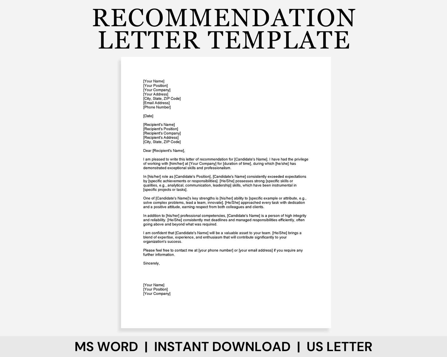 Job Recommendation Letter Template Letter Of Recommendation Template Recommendation Letter For Employee Referral Letter Reference Letter Payhip