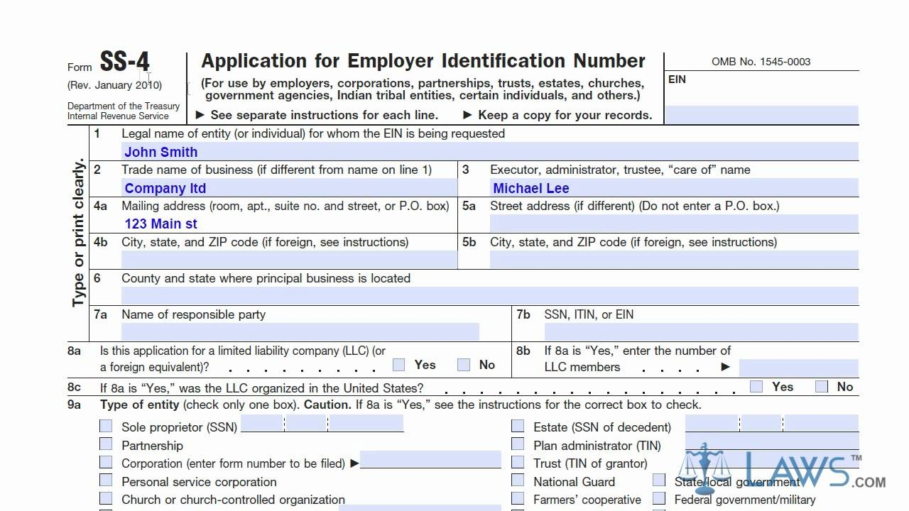 Learn How To Fill The Form SS 4 Application For EIN YouTube Learn How To Fill The Form SS 4 Application For EIN YouTube