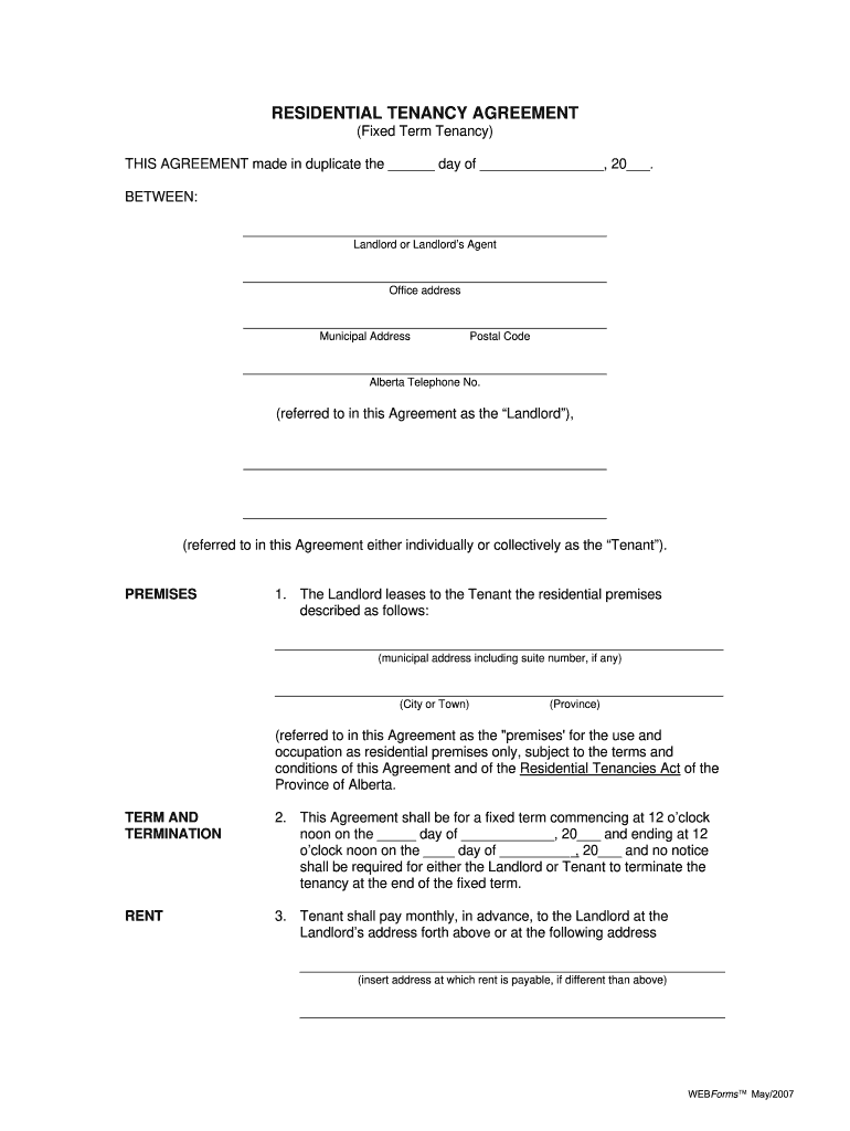 Lease Agreement Alberta Fill Out Sign Online DocHub