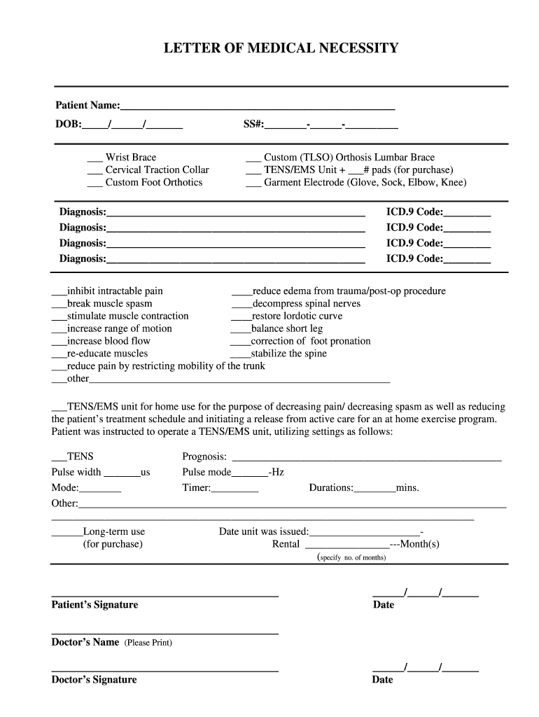 medical necessity form