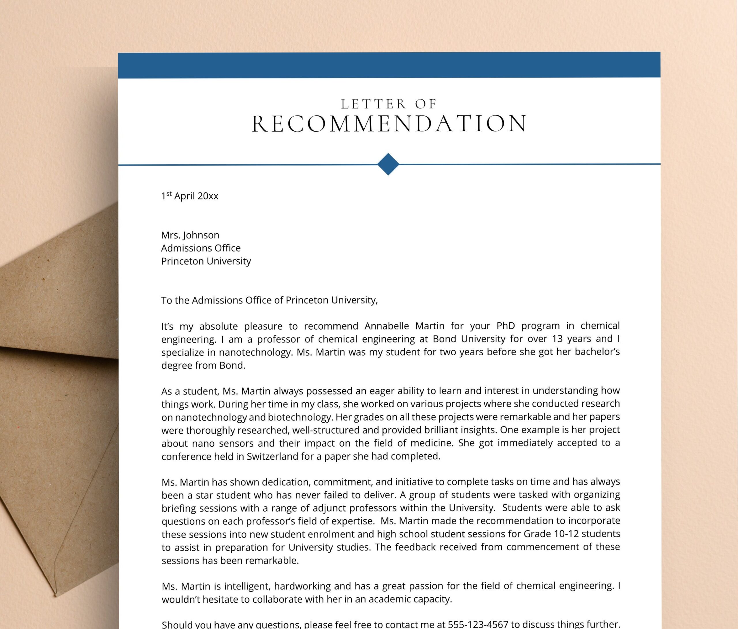 Letter Of Recommendation For A High School Student College Admission Recommendation Letter Template Student Recommendation Letter Etsy