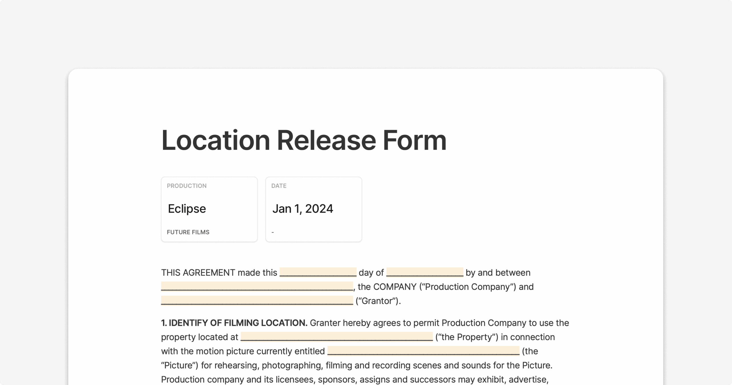 location release form