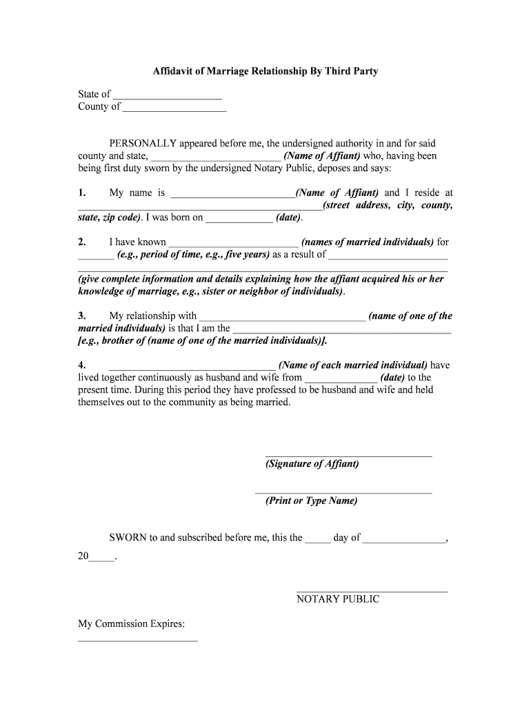 Marriage Affidavit Sample Fill Out Sign Online DocHub