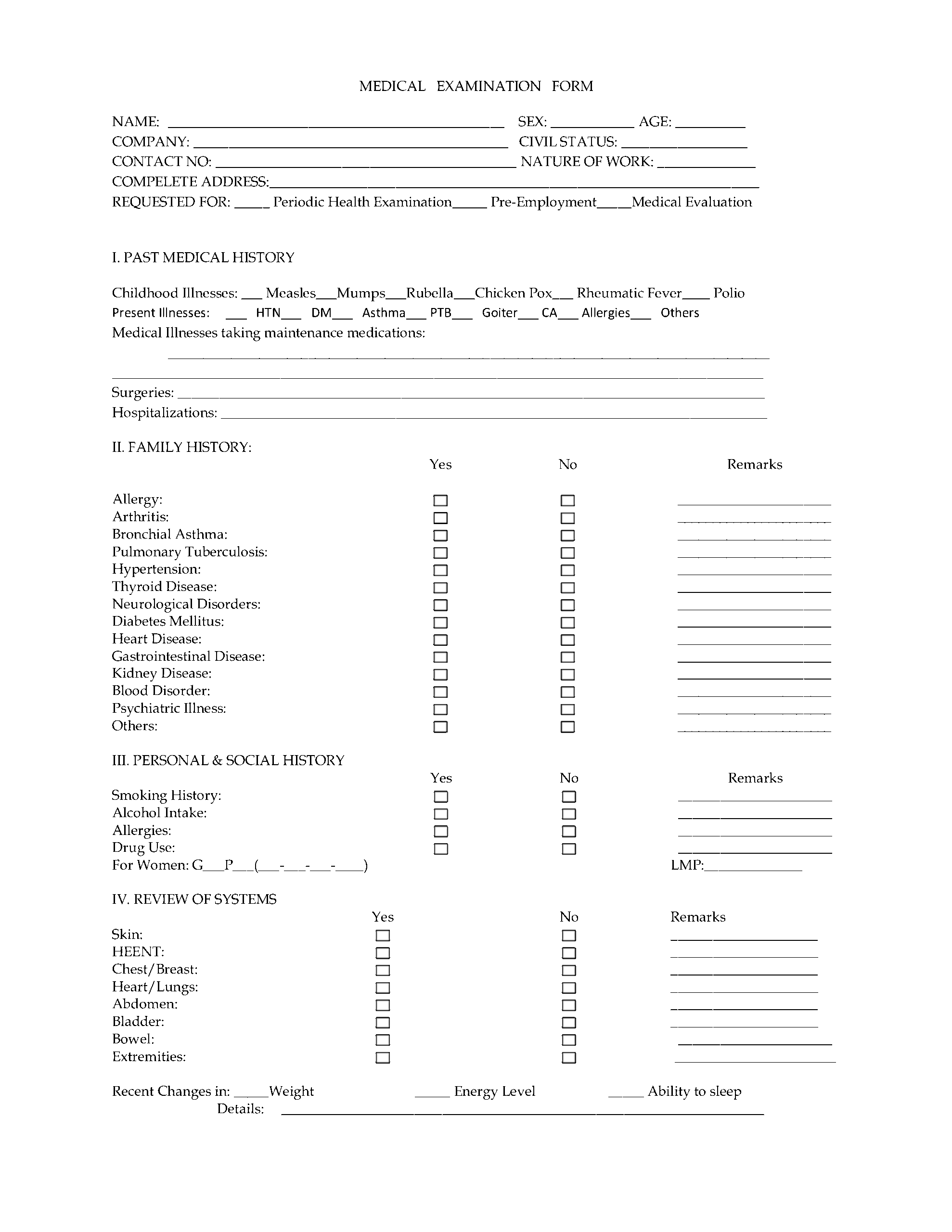 sample medical examination form sample medical examination form