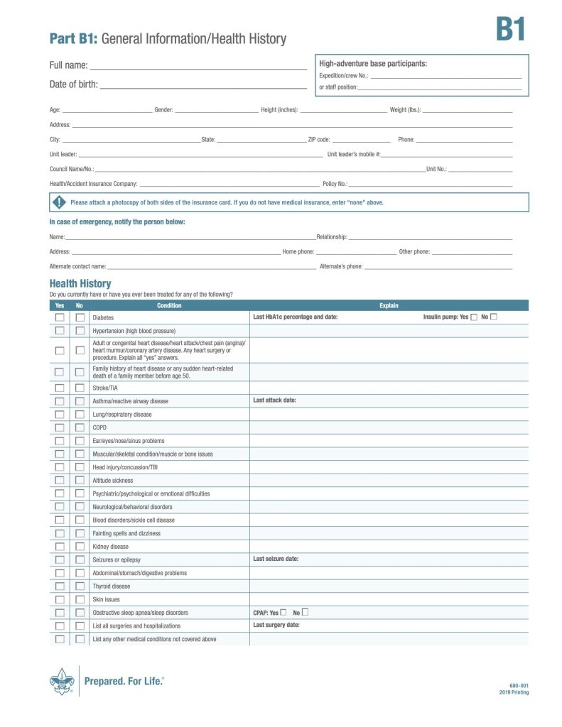 Medical Form Camp Sequassen