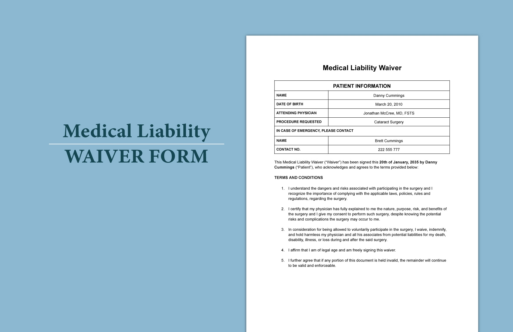 Medical Liability Waiver Form Template In Word Google Docs Download Template Medical Liability Waiver Form Template In Word Google Docs Download Template