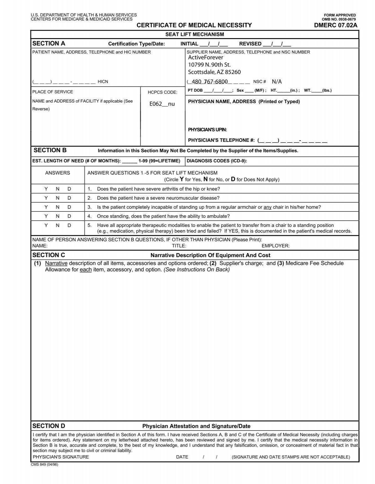 medicare form medicare form