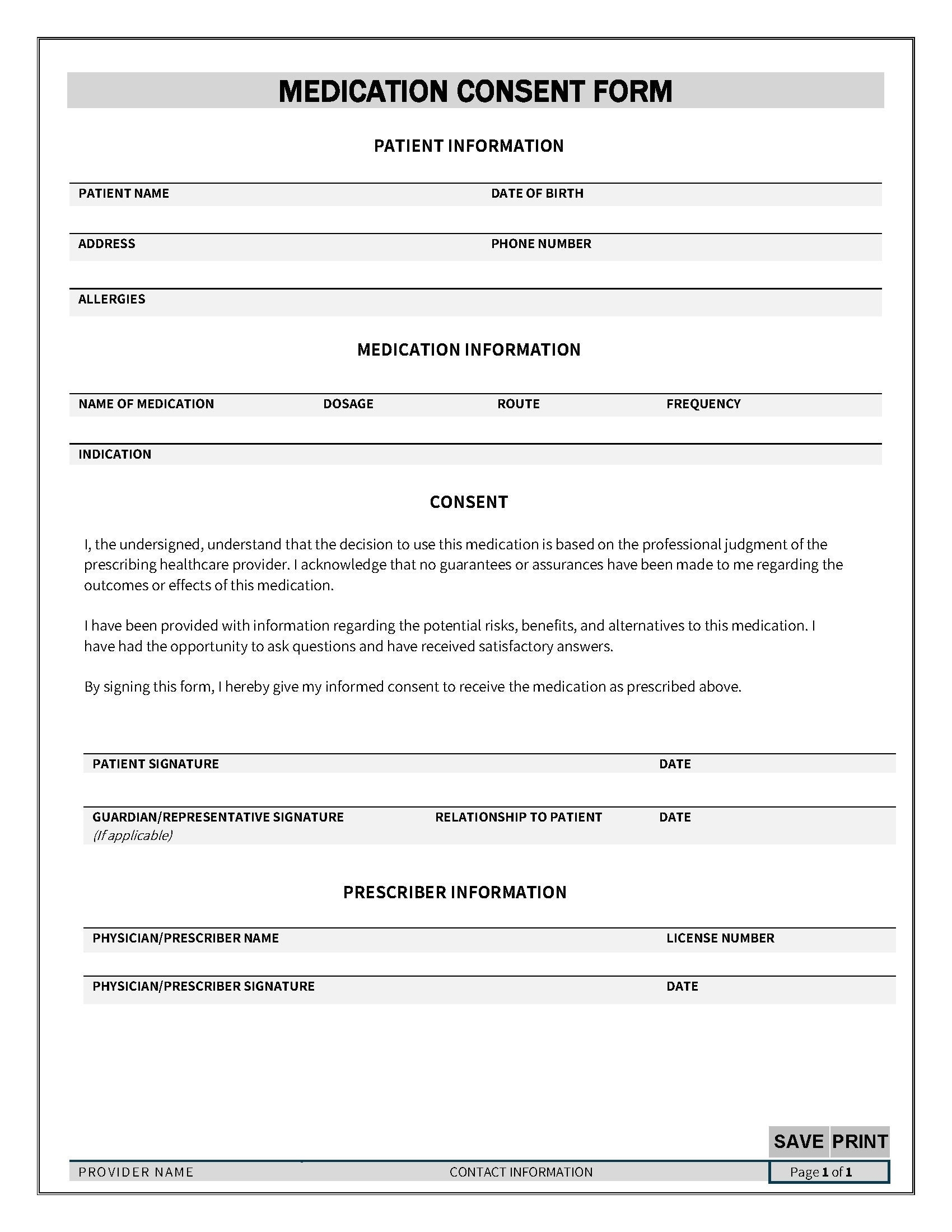 medical permission form