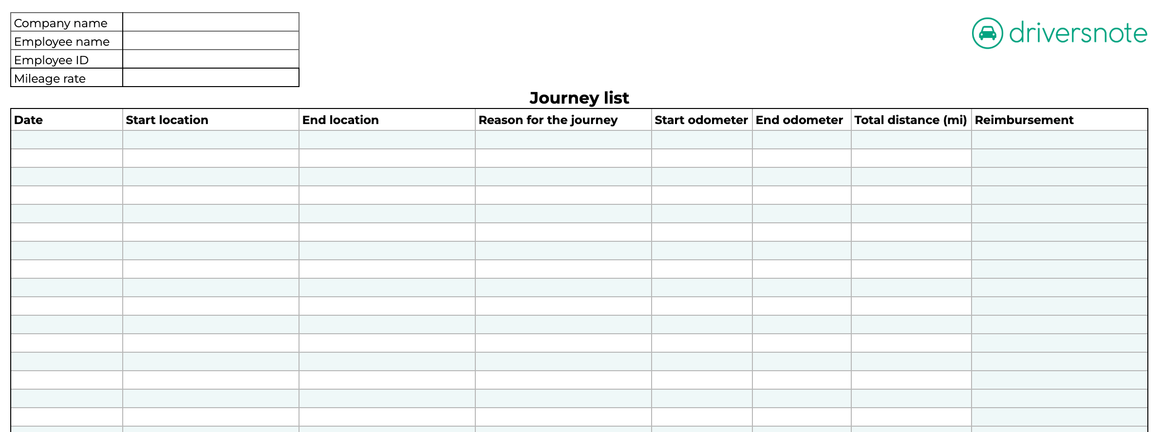 Mileage Reimbursement Form Template PDF Excel Sheet Mileage Reimbursement Form Template PDF Excel Sheet
