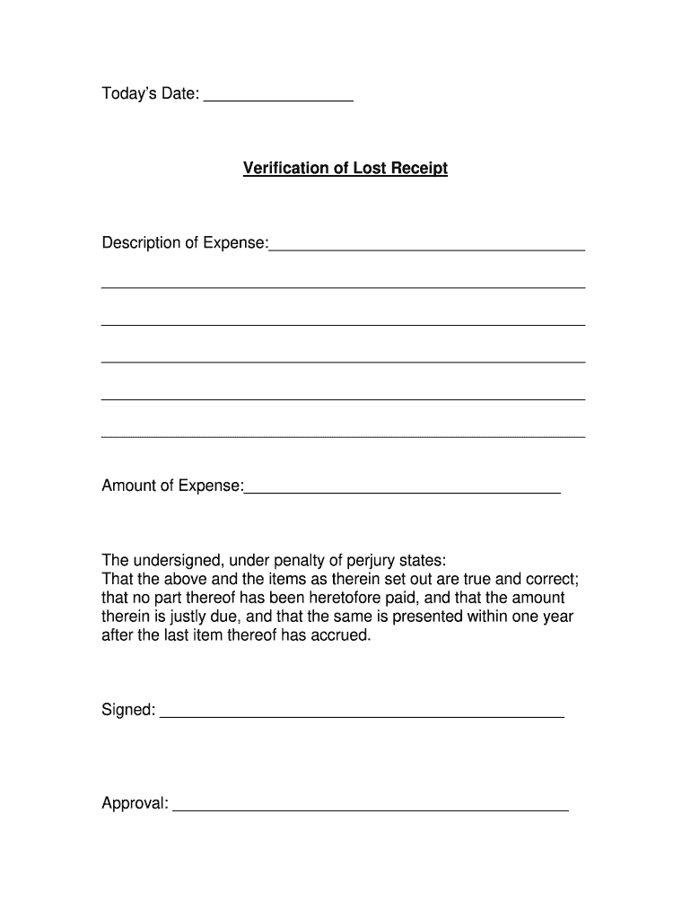 Missing Receipt Form Fill Out Sign Online DocHub