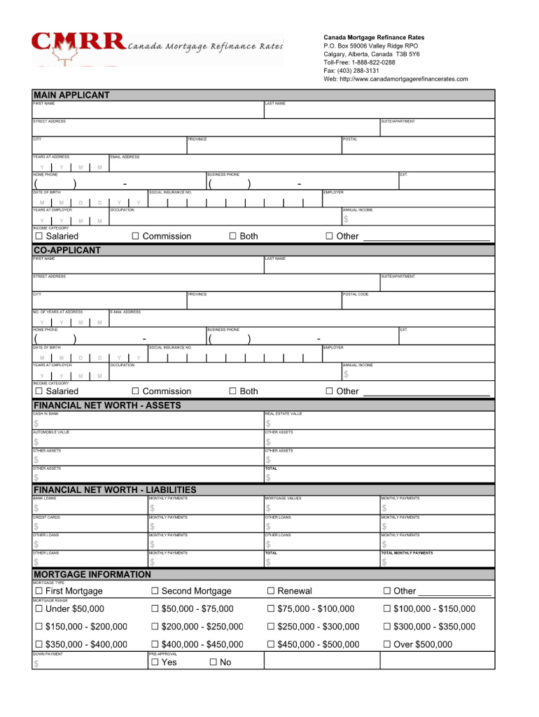 Mortgage Application Form Fill Out Sign Online DocHub