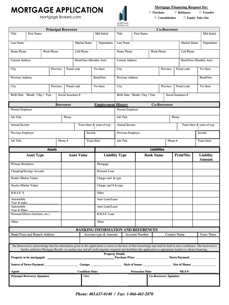 Mortgage Application Template Fill Out Sign Online DocHub