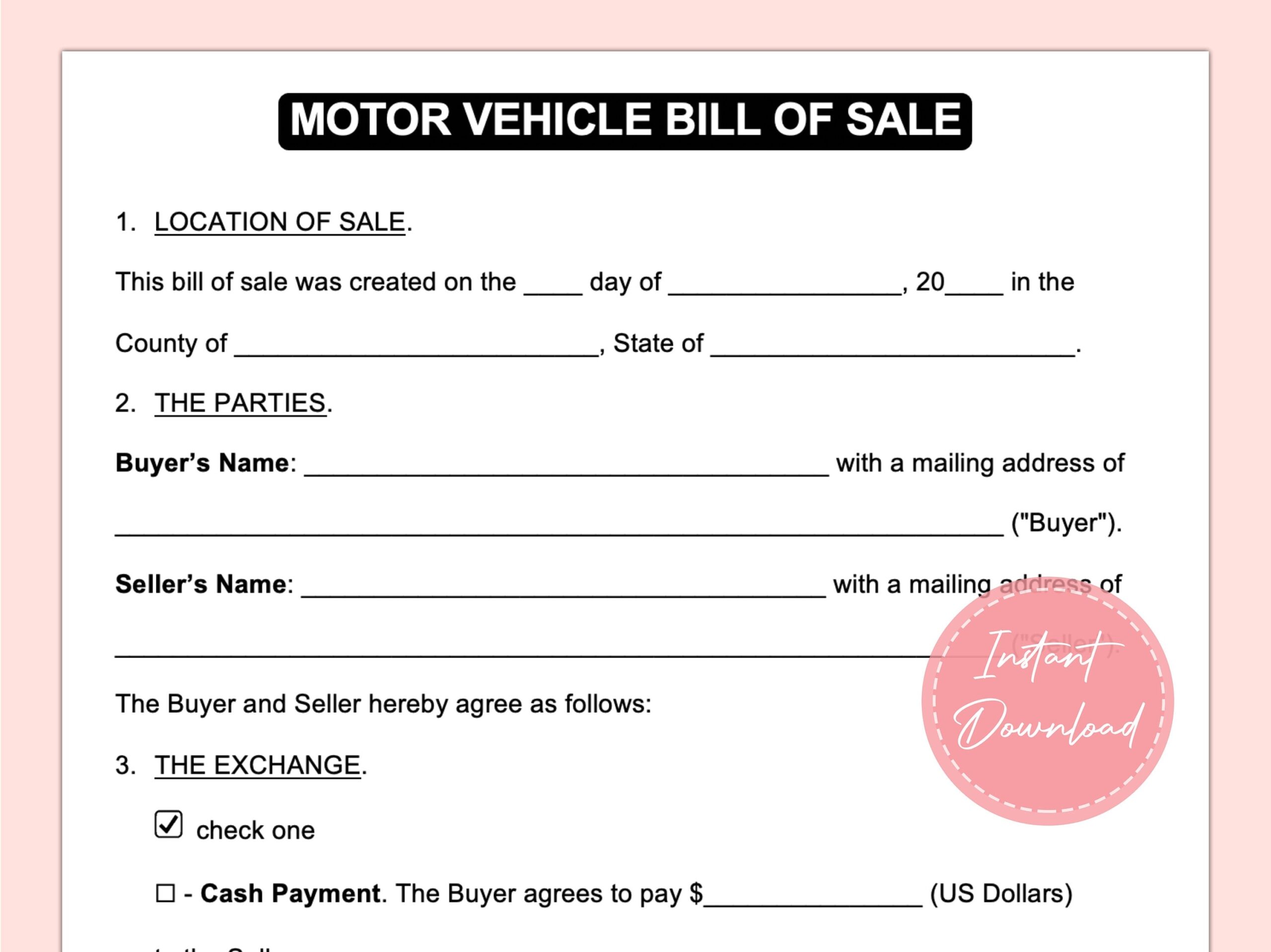 Motor Vehicle Bill Of Sale Bill Of Sale Car Sale Form Vehicle Sale Form Car Bill Of Sale Instant Download A4 Etsy Motor Vehicle Bill Of Sale Bill Of Sale Car Sale Form Vehicle Sale Form Car Bill Of Sale Instant Download A4 Etsy