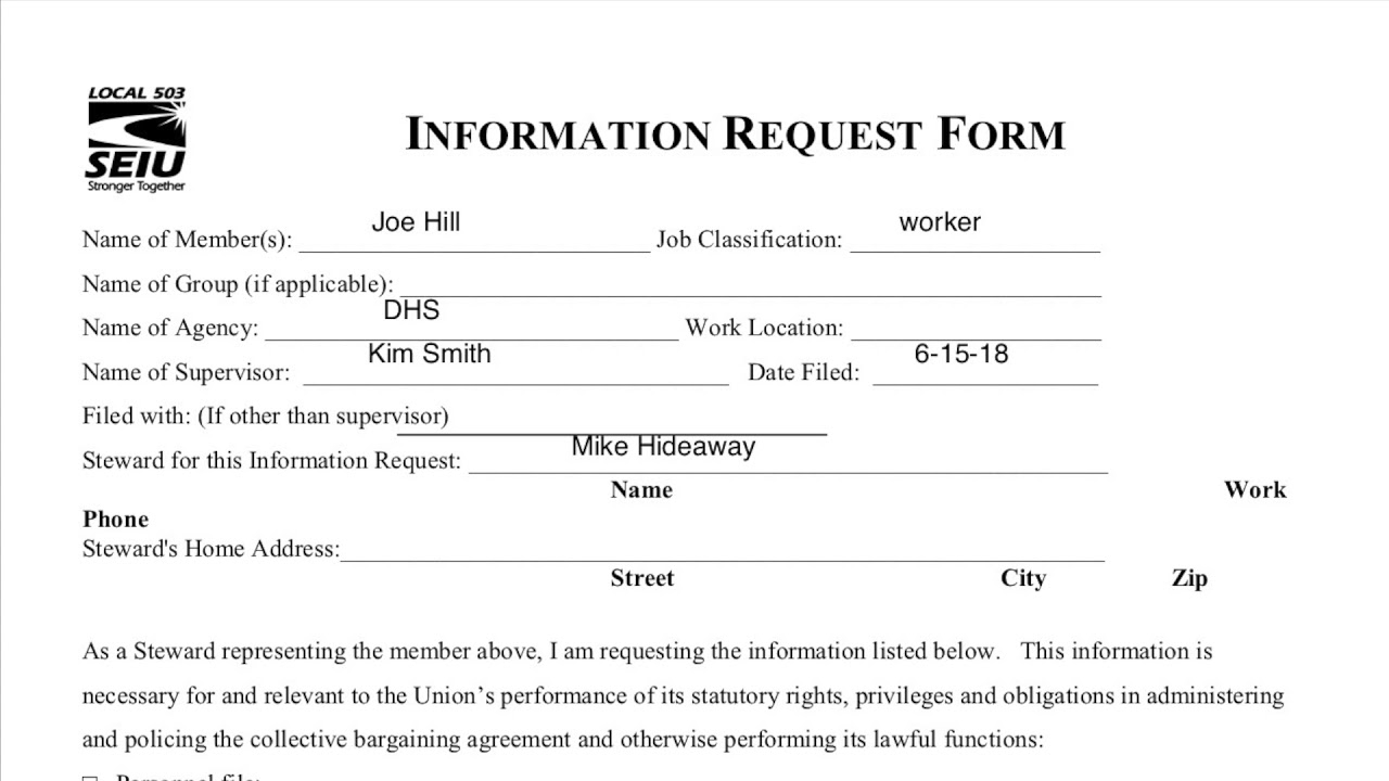 information request form information request form