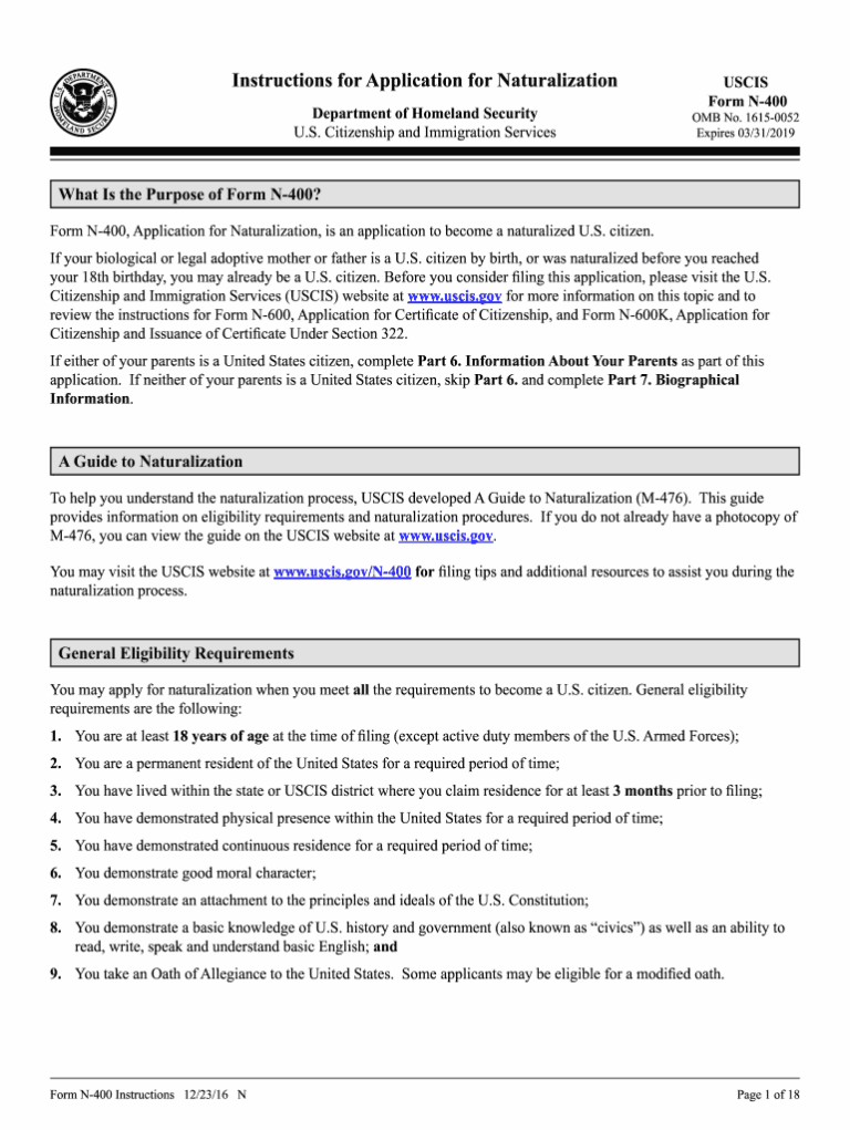 N 400 Form Pdf Fill Out Sign Online DocHub