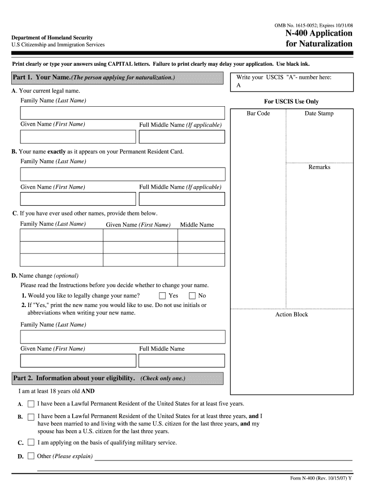 N 400 Form Sample Fill Out Sign Online DocHub