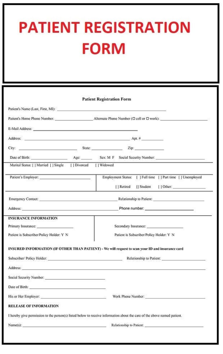 New Patient Registration Patient Intake Patient Information Health History Insurance And Claims Payment Authorization Form PDF File Etsy