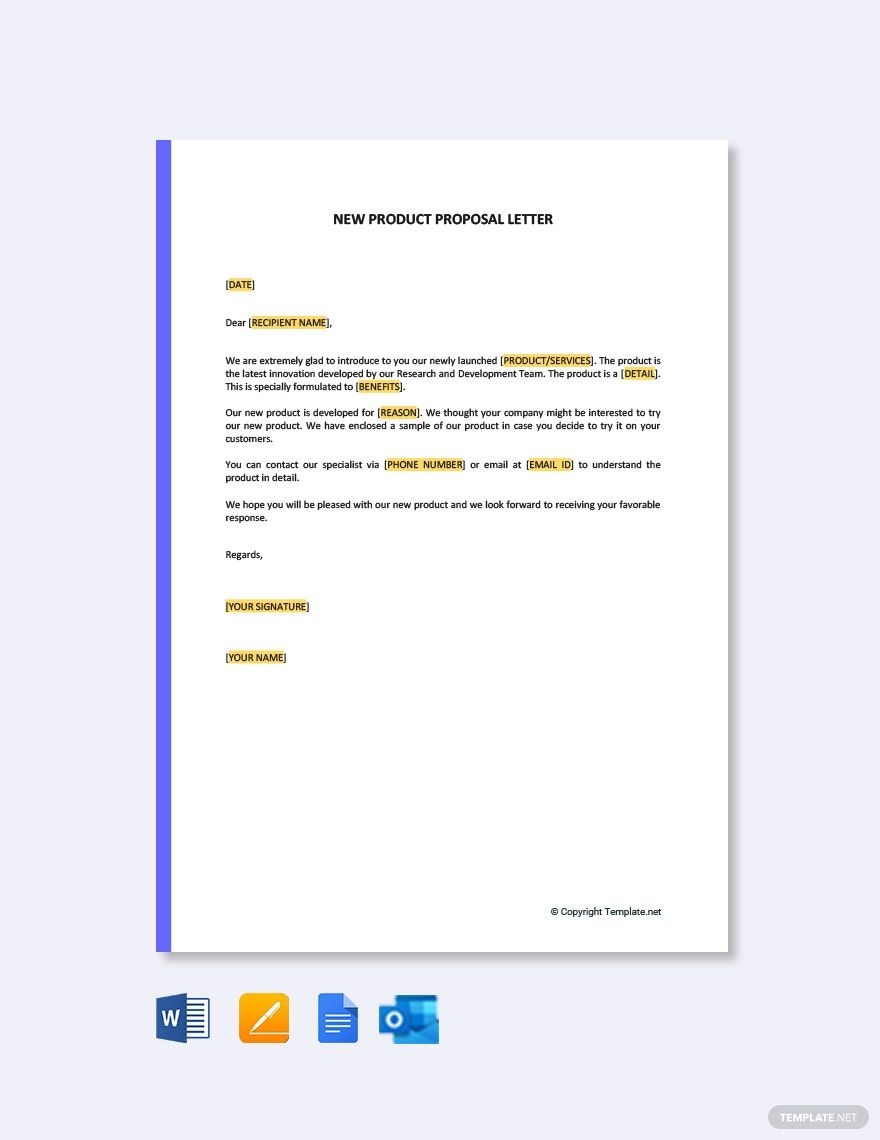 New Product Proposal Letter In Google Docs Pages PDF Word Download Template