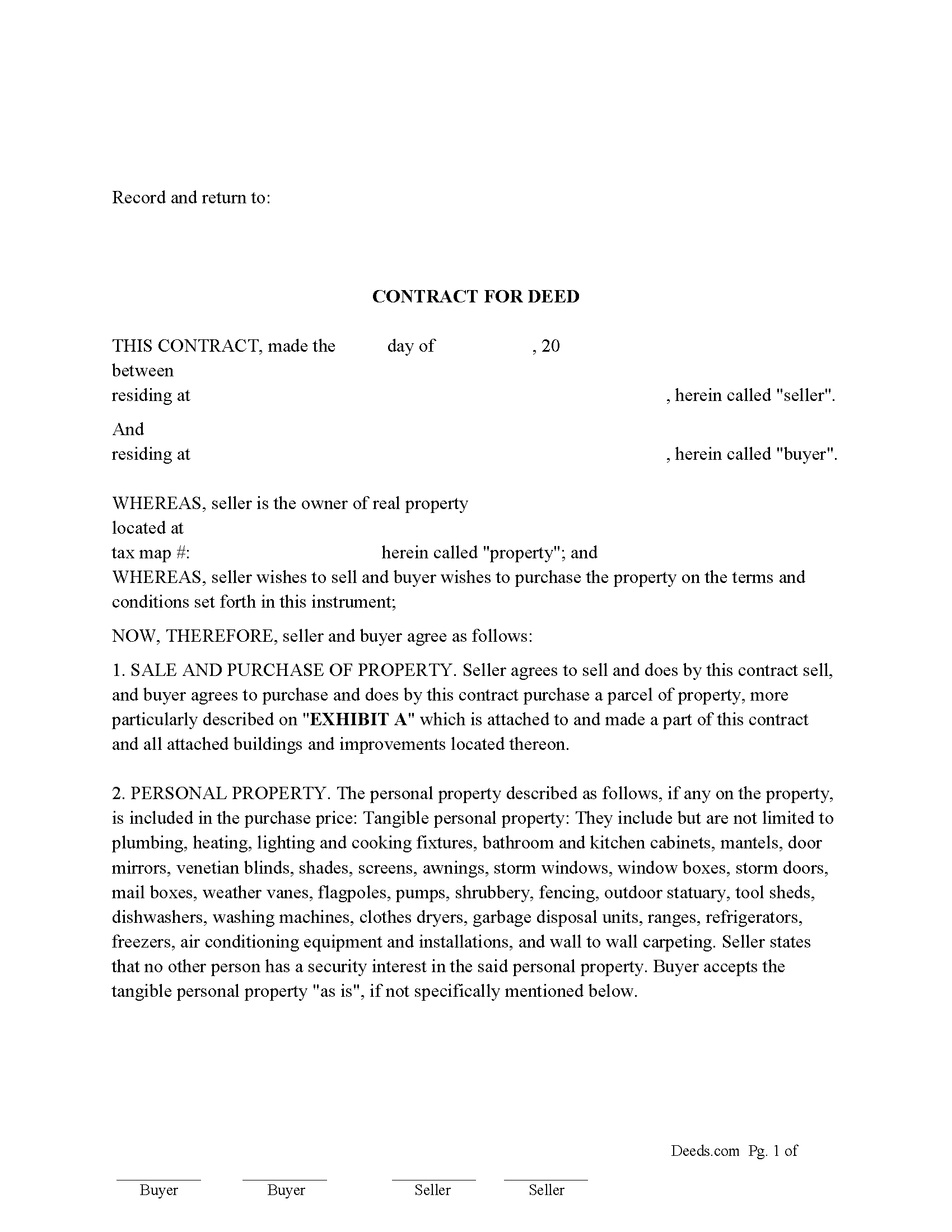 New York Contract For Deed Forms Deeds New York Contract For Deed Forms Deeds