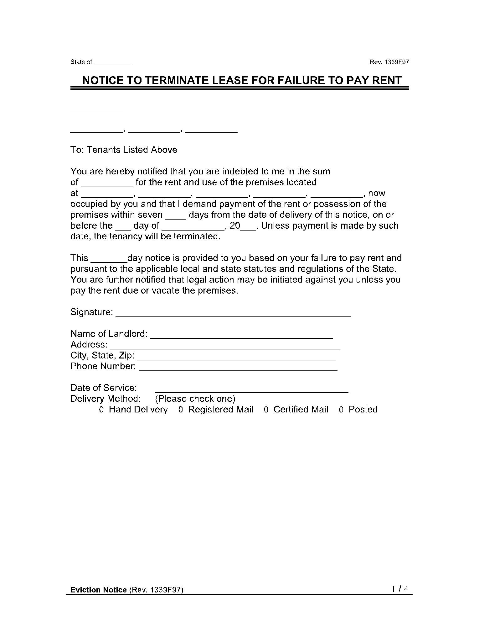 New York Eviction Notice Form Free Download CocoSign