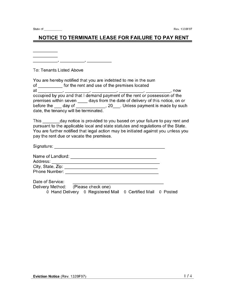 New York Eviction Notice Form Free Download CocoSign